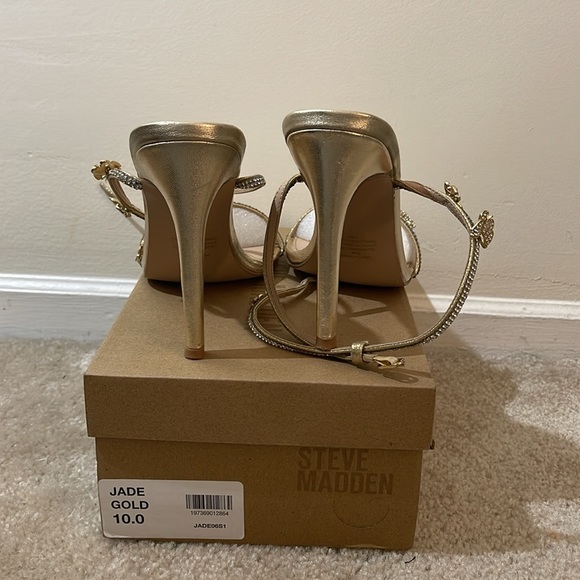 Steve Madden Rose Gold Open Toe Heels with Butterflies - Picture 6 of 6